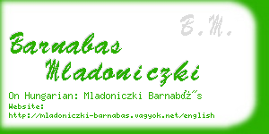 barnabas mladoniczki business card
